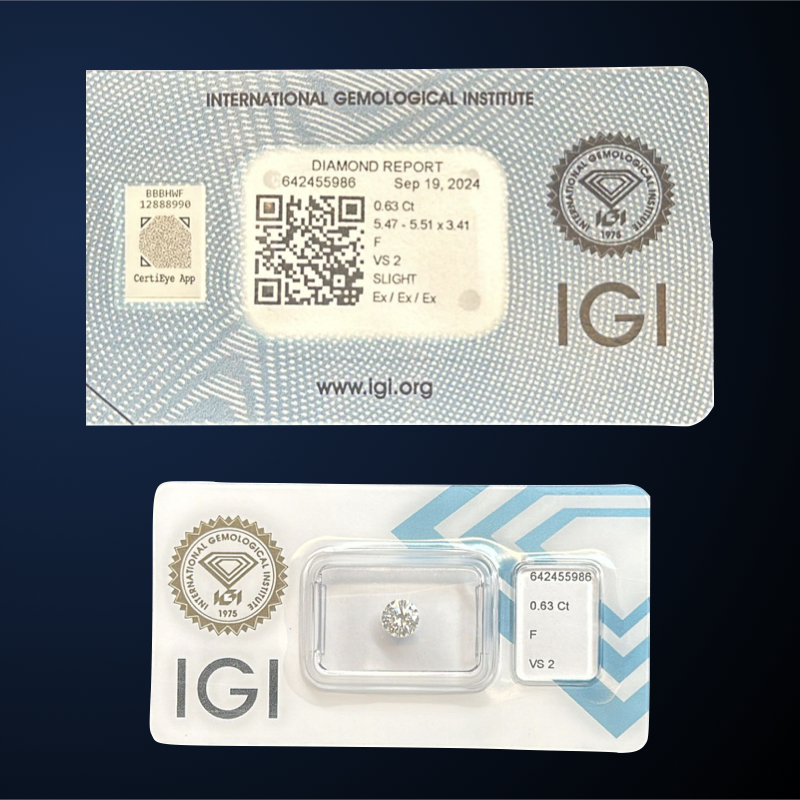 colore diamante f certificato igi